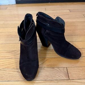 Rag and Bone Boots Womens Size 40 Brown Suede Stacked Heel Ankle Booties